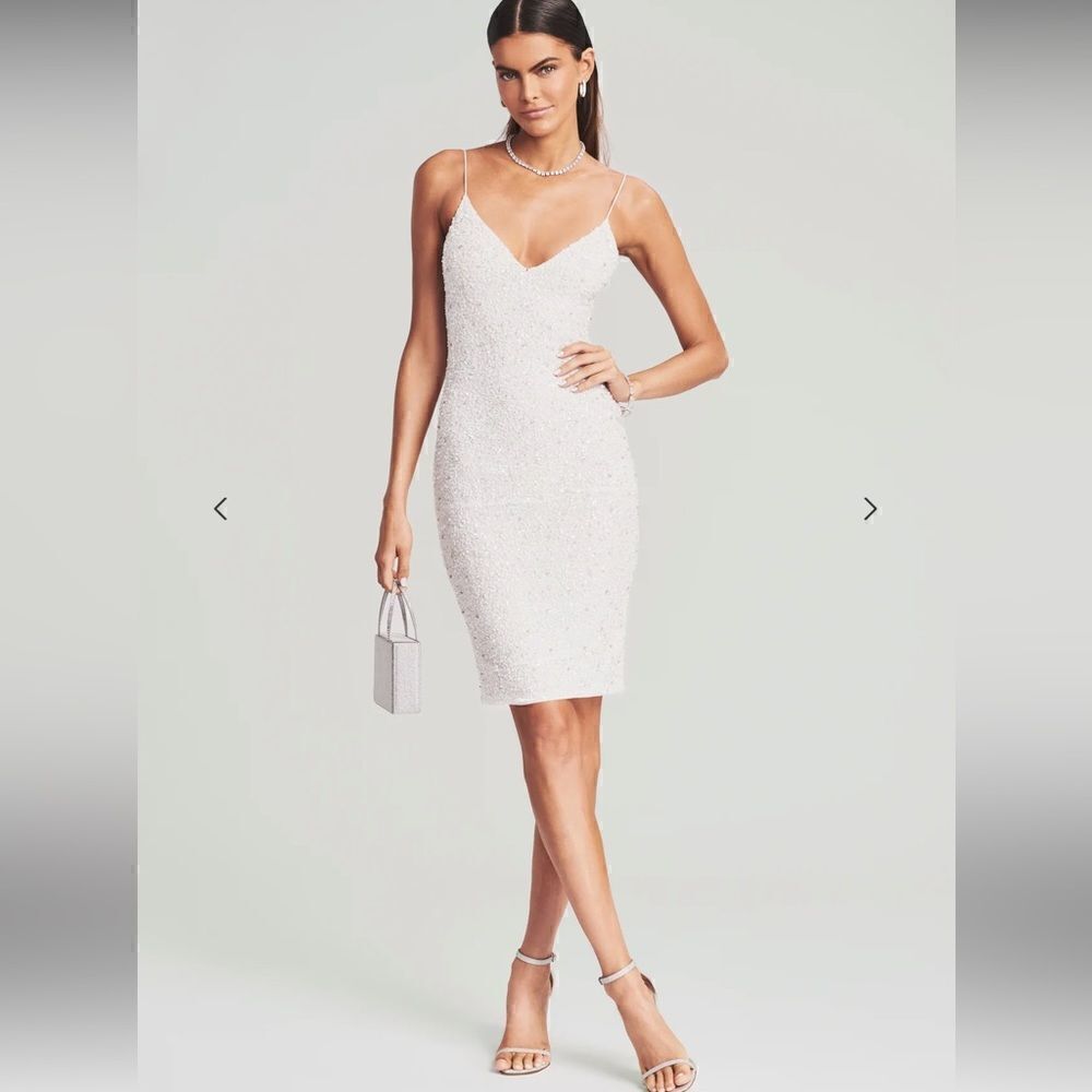 Retrofete Billie White Sequins Dress.Size L